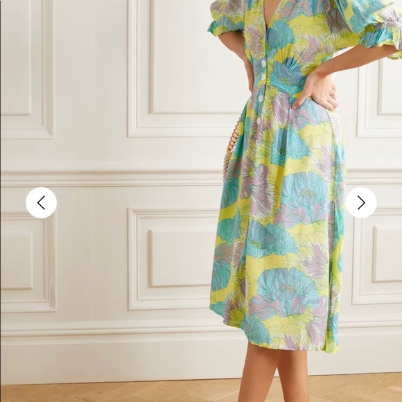 Faithfull the Brand floral crepe dress. Size L - Picture 3 of 7